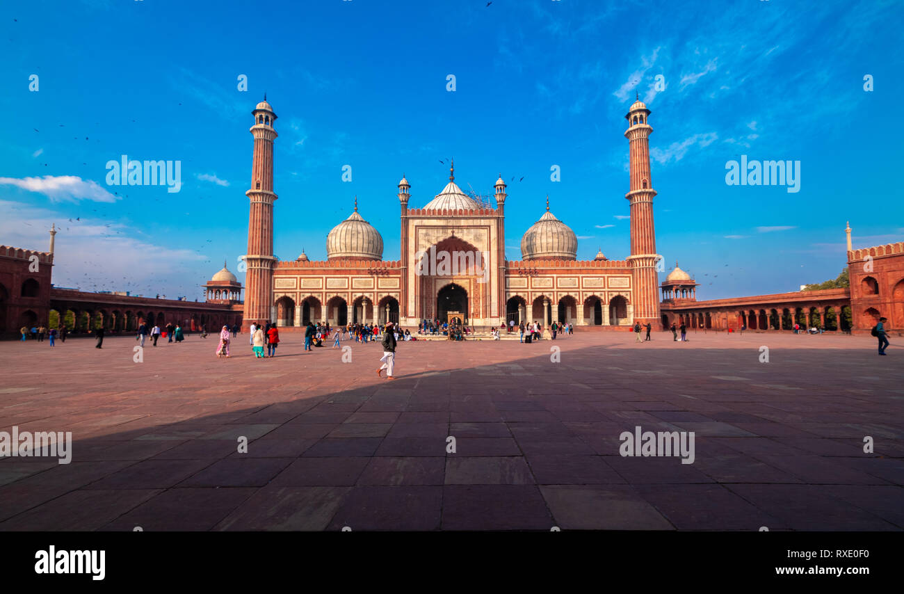 Tag Reise tp Jama Masjid, Old Delhi, Indien Stockfoto