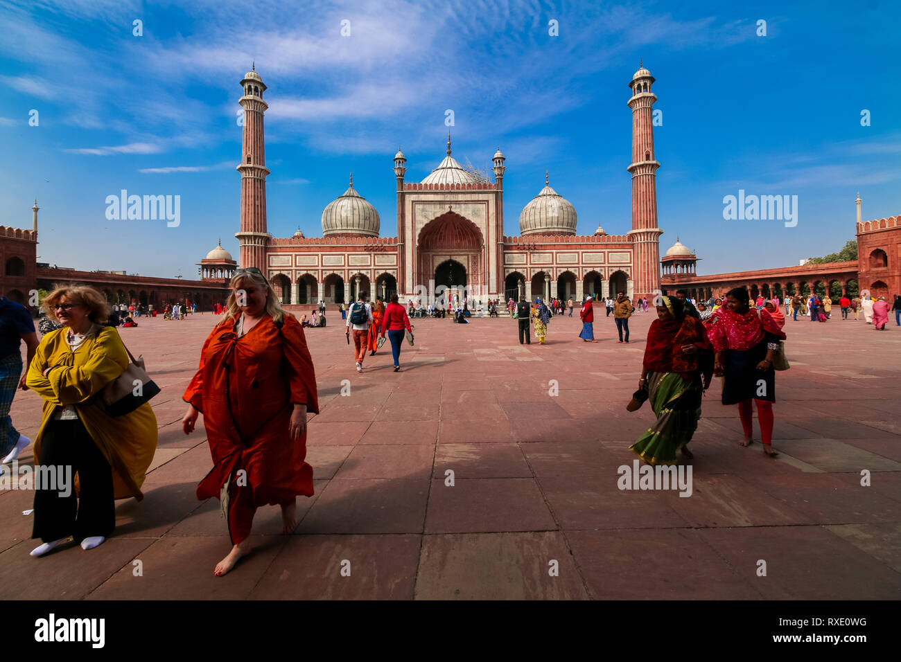 Tag Reise tp Jama Masjid, Old Delhi, Indien Stockfoto