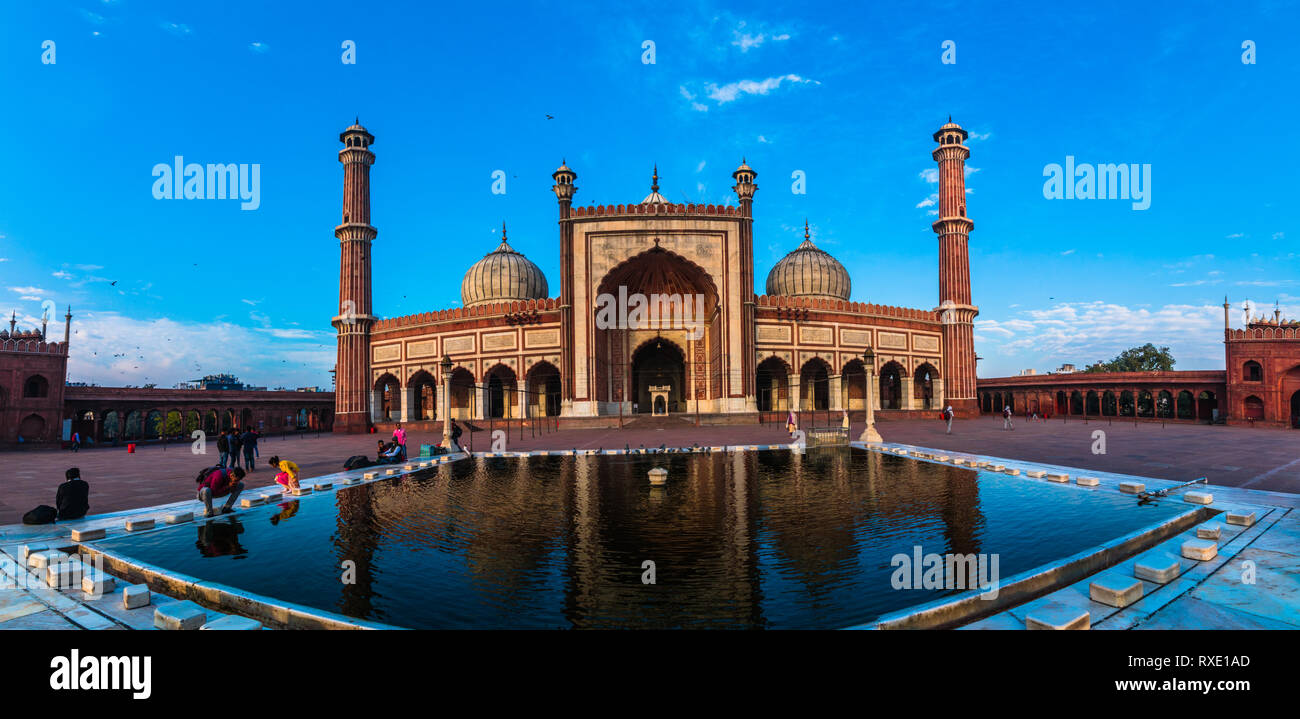 Tag Reise tp Jama Masjid, Old Delhi, Indien Stockfoto