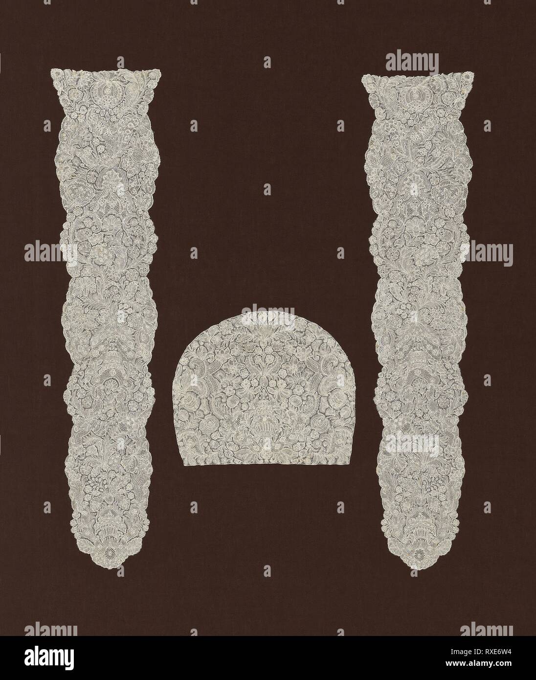 Gap Krone. Flandern, Brüssel. Datum: 1730-1739. Abmessungen: 18,7 x 22,2 cm (7 3/8 x 8 3/4 in.). Bettwäsche, Spule Teil Spitze eines Typs als "Brüssel" [mit einem Verdrillten bar Boden?]. Herkunft: Brüssel. Museum: Das Chicago Art Institute. Stockfoto