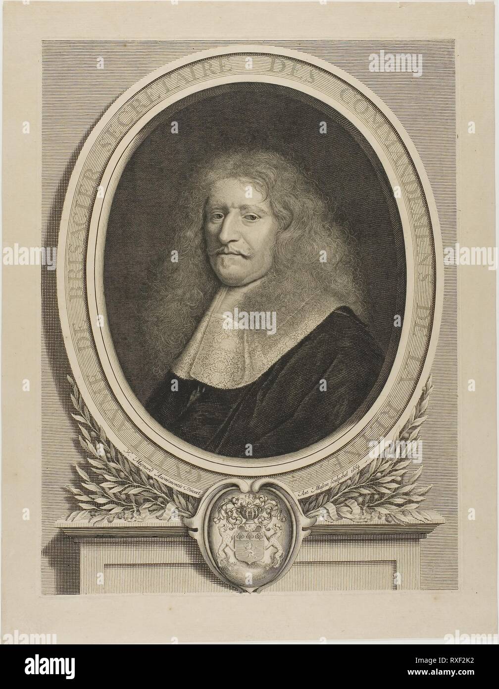 Gillaume de Brisacier. Antoine Masson (Französisch, 1636-1700); nach Nicolas Mignard (Französisch, 1606-1668). Datum: 1664. Abmessungen: 347 × 263 mm (Bild); 350 × 269 mm (Platte); 402 × 313 mm (Blatt). Gravur auf Papier. Herkunft: Frankreich. Museum: Das Chicago Art Institute. Stockfoto