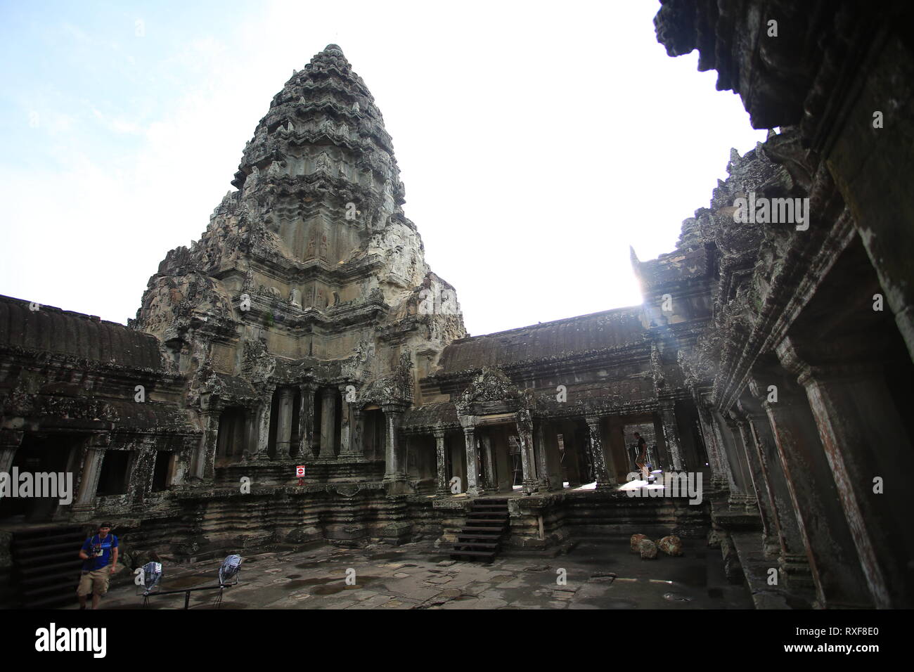 Angkor Wat Turm und Platz Stockfoto