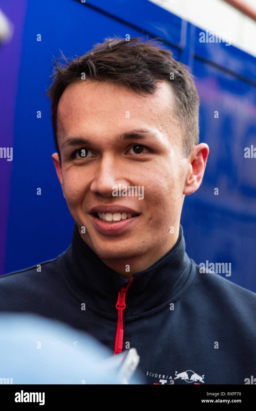 Barcelona, Spanien. 26 Februar, 2019 - Alexander Albon von Thailand mit 23 Scuderia Toro Rosso STR 14 Honda portrait Tag 5 der F1 Winter Prüfung. Stockfoto