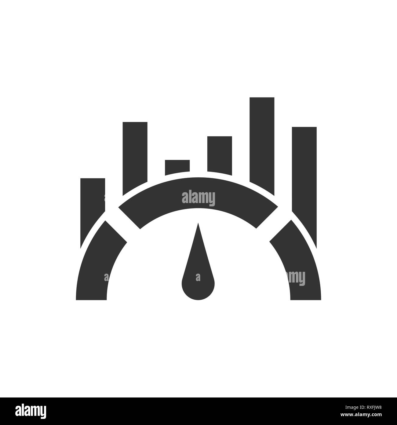 Benchmark messen Symbol im flachen Stil. Dashboard Bewertung vektor Illustration auf weißem Hintergrund isoliert. Fortschritt Service Business Konzept. Stock Vektor