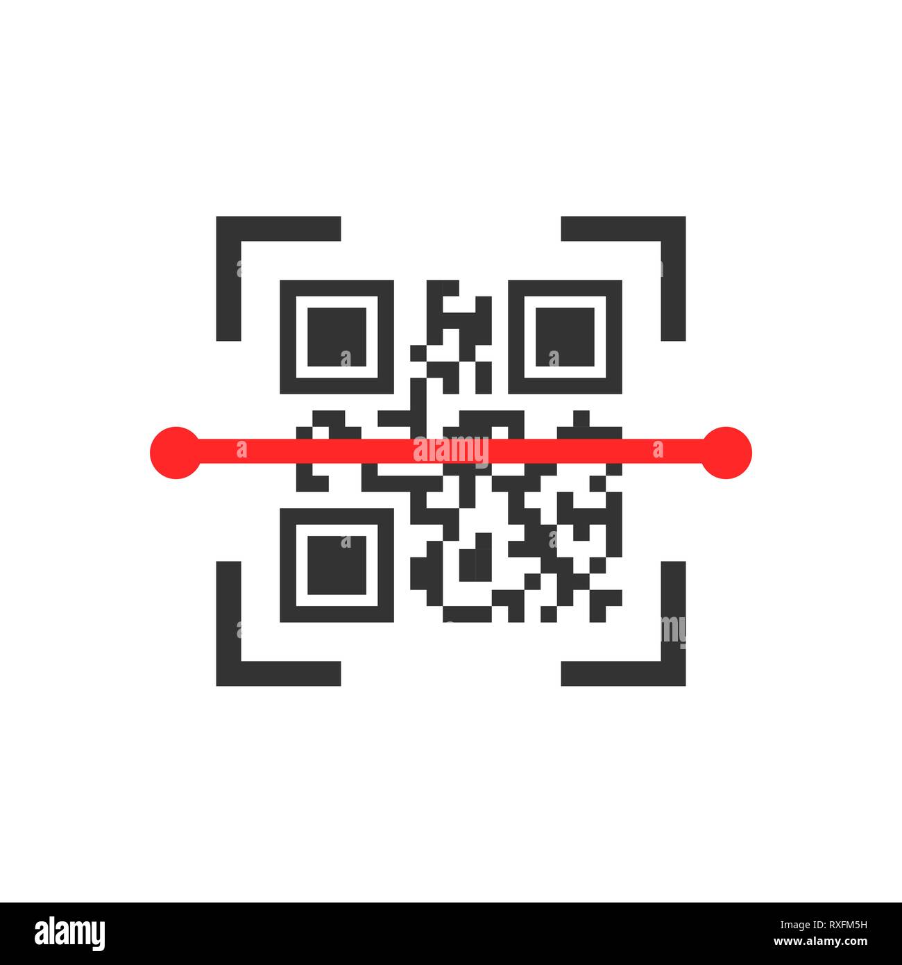 Qr-Code Symbol im flachen Stil. Scanner-id Vector Illustration auf weißem Hintergrund isoliert. Barcode Geschäftskonzept. Stock Vektor
