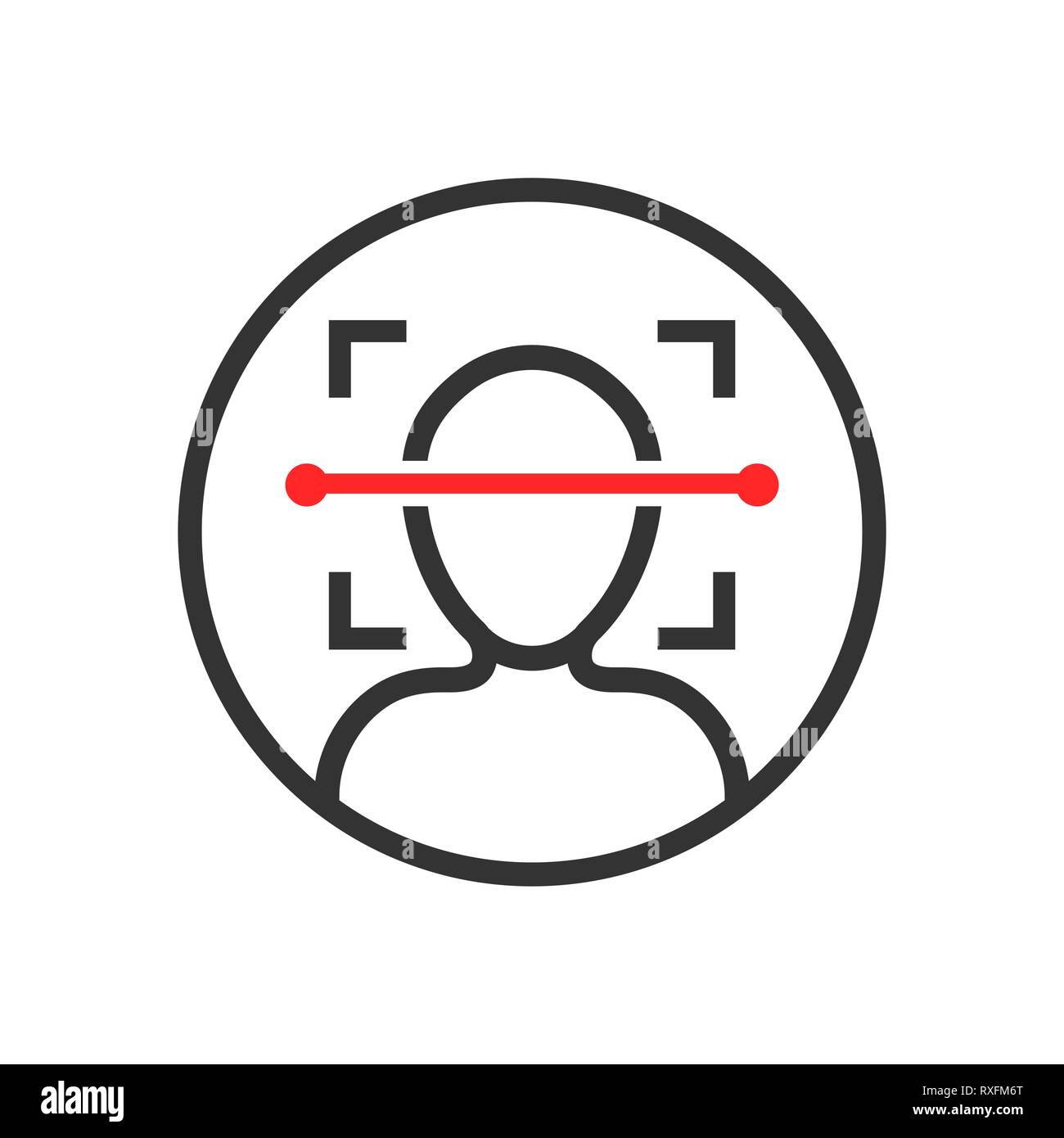 Gesicht Symbol im flachen Stil. Gesichtsbehandlung id Vector Illustration auf weißem Hintergrund isoliert. Identifizierung Algorithmus Geschäftskonzept. Stock Vektor