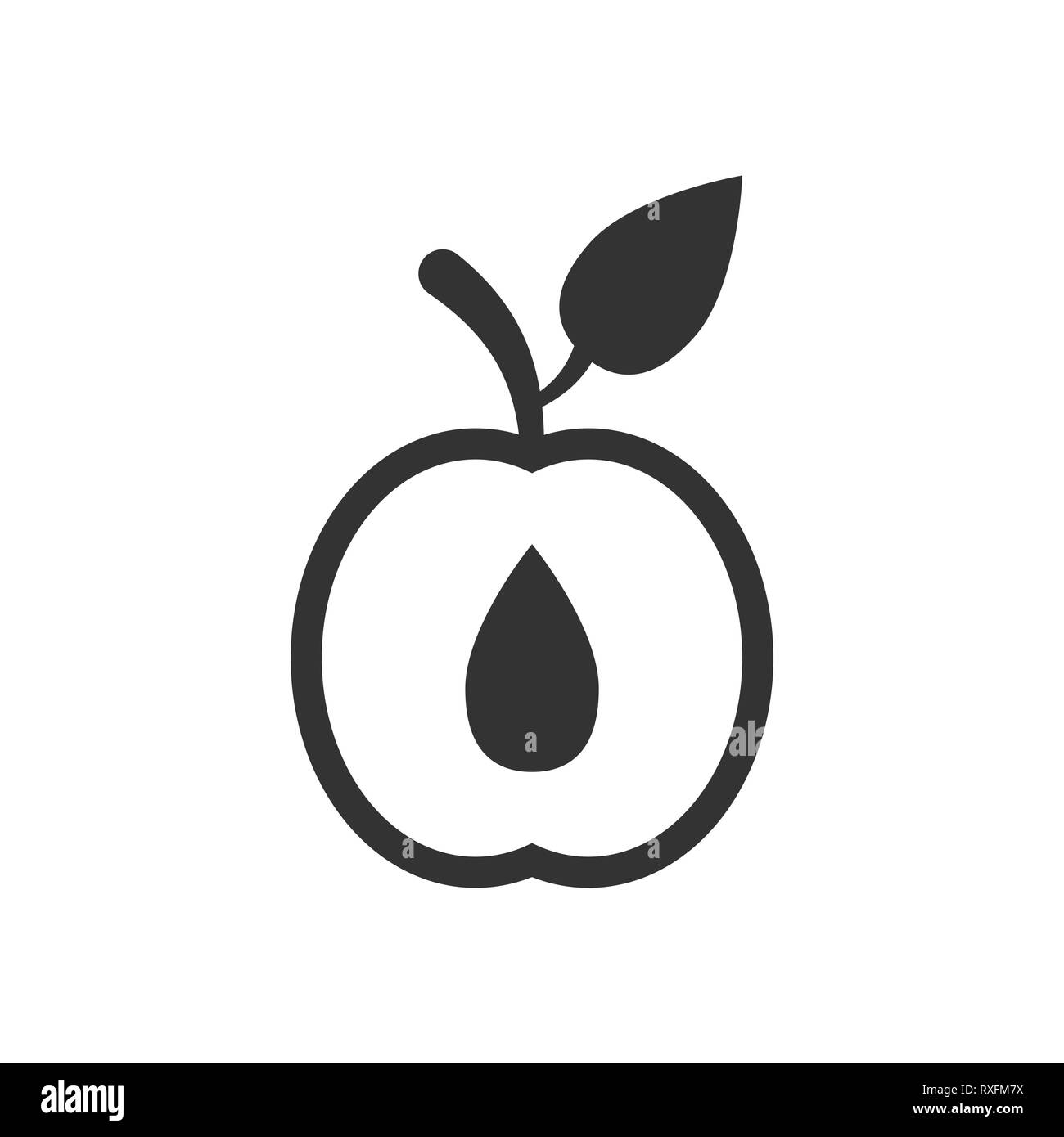 Aprikosen Obst Symbol im flachen Stil. Pfirsich dessert Vector Illustration auf weißem Hintergrund isoliert. Organische dessert Geschäftskonzept. Stock Vektor