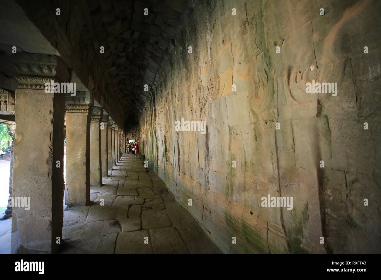 Wand von Angkor Wat Stockfoto