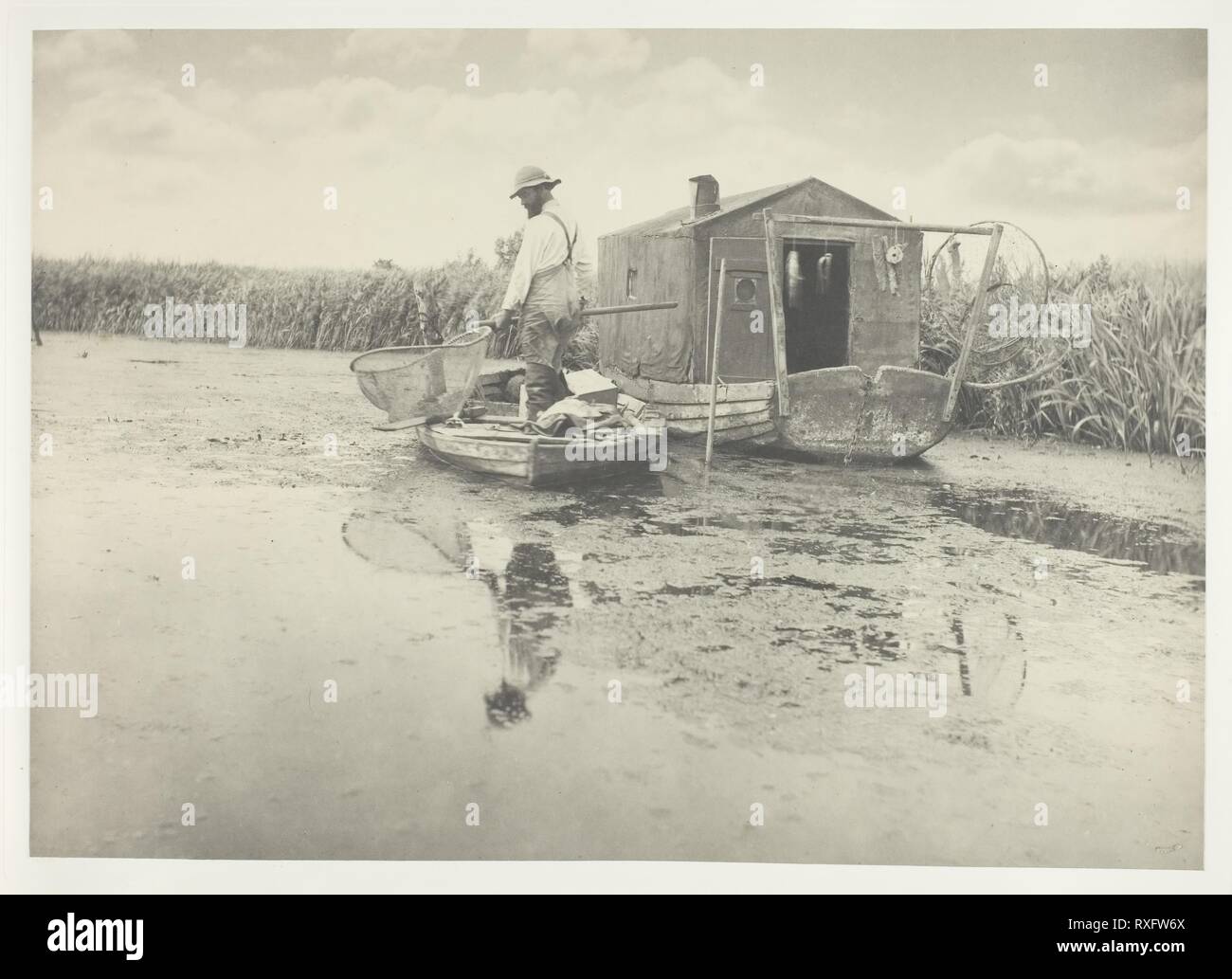 Eine Eel-Catcher's Home. Peter Henry Emerson; Englisch, geboren in Kuba, 1856-1936. Datum: 1886. Abmessungen: 20,4 x 28,9 cm (Bild/Papier); 28,6 × 40,6 cm (album Seite). Platin drucken, PL. VI aus dem Album 'Leben und Landschaft auf den Norfolk Broads' (1886), Ausgabe von 200. Herkunft: England. Museum: Das Chicago Art Institute. Stockfoto