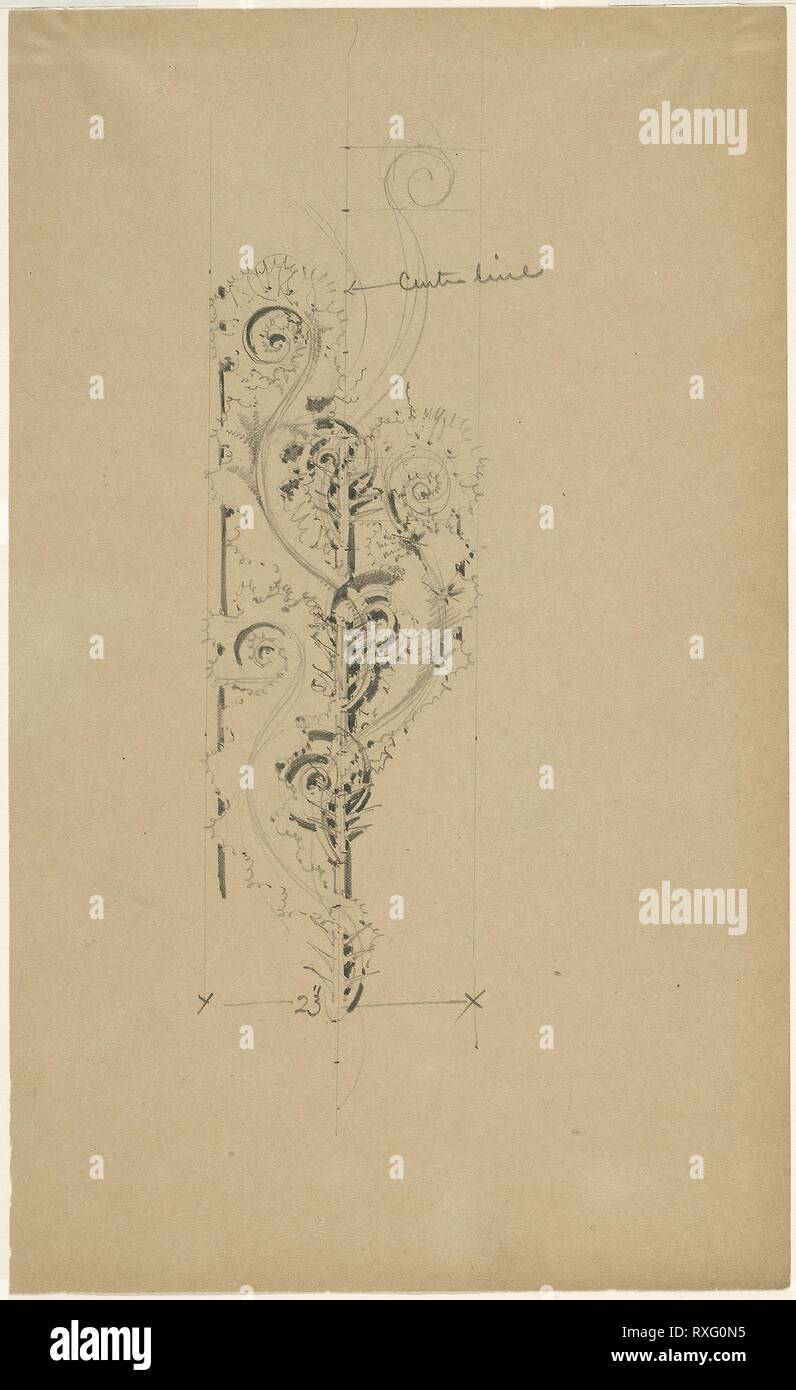 McVickers Theater: Skizze für Untitled Ornamental Band. Louis H. Sullivan; American, 1856-1924. Datum: 1878-1896. Abmessungen: 34,6 × 21 cm (13 5/8 x 8 1/4 in.). Graphit auf Papier. Herkunft: Madison Street, 78-84 West. Museum: Das Chicago Art Institute. Stockfoto