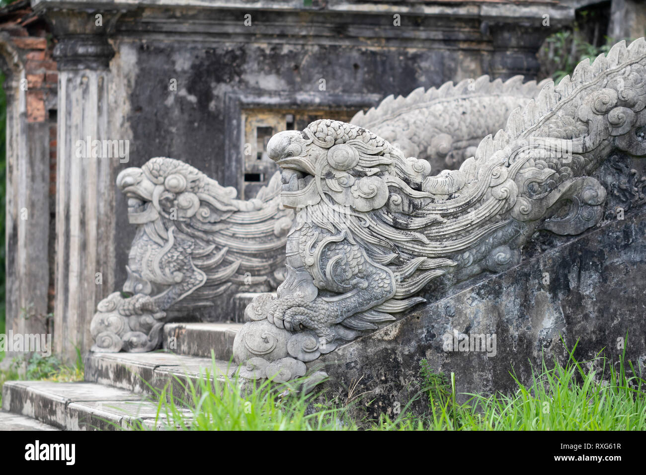 Chinese Dragon Skulptur Stockfoto