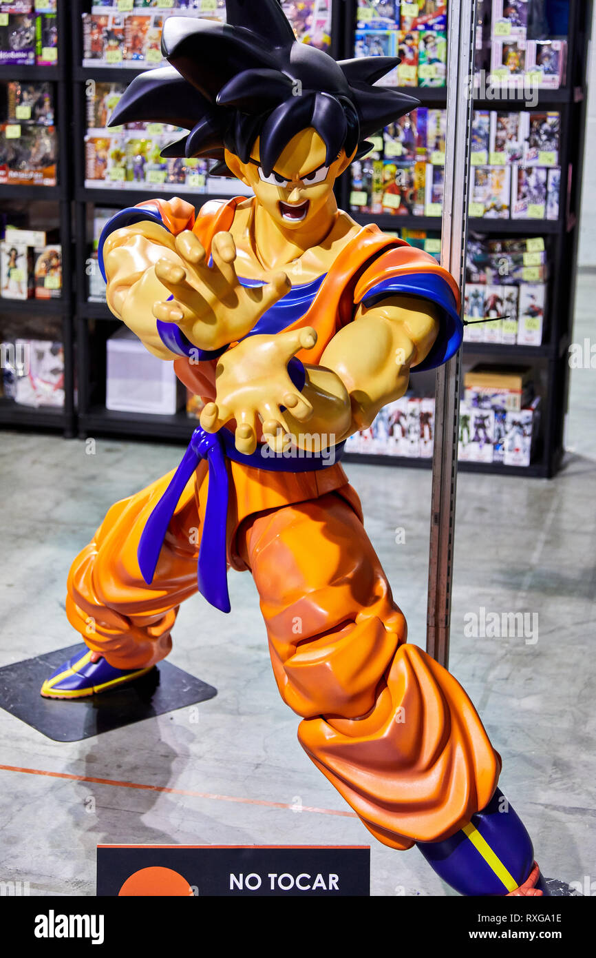 Mailand, Italien - 8. März 2019 Cartoomics Comic Con Dragon Ball Abbildung auf dem Display Stockfoto