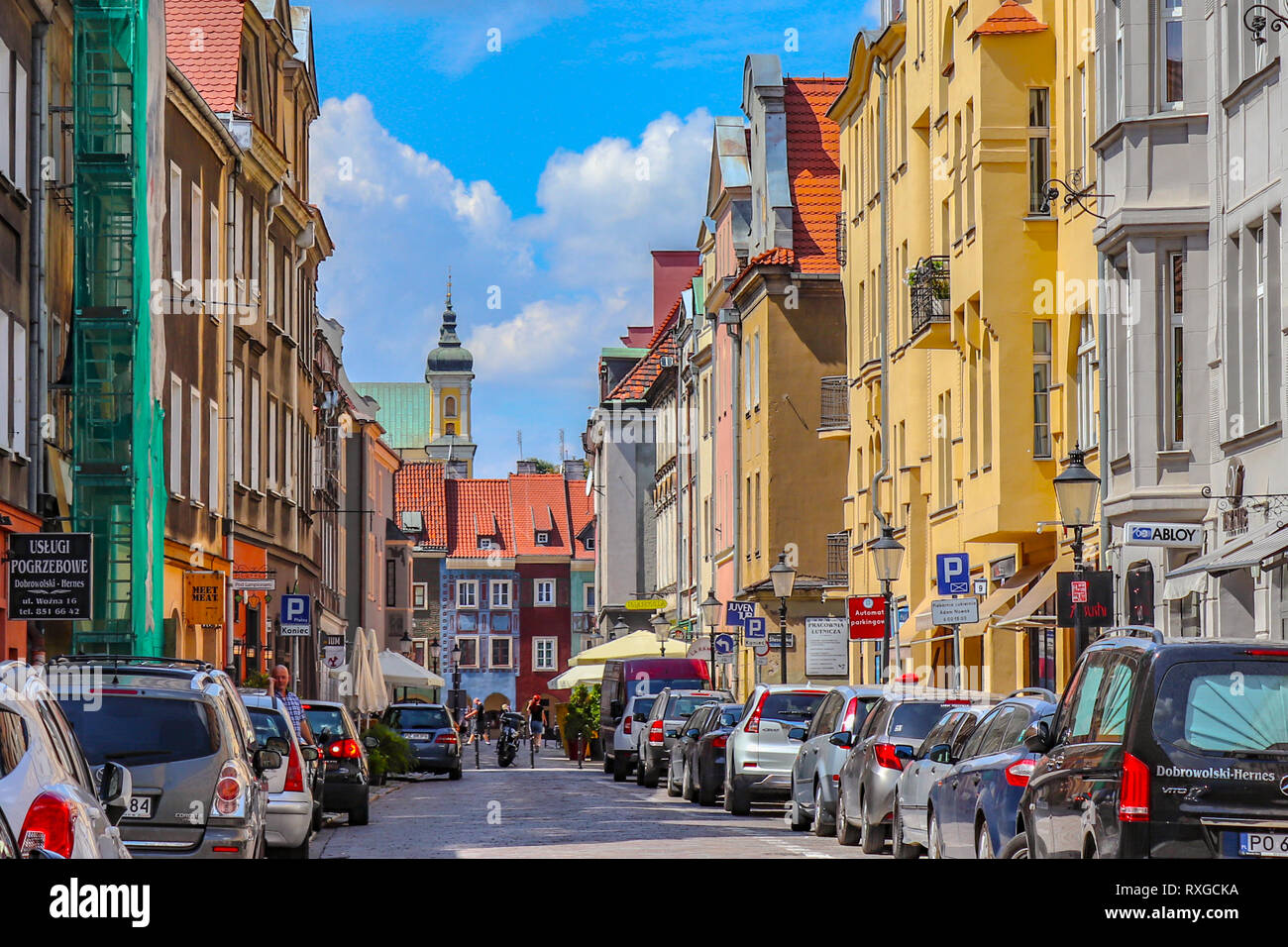 Schöne Altstadt in Posen. bezaubernden bunten Stadthäuser. Stockfoto