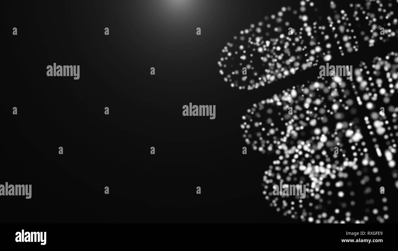 Zusammenfassung Hintergrund mit Teilchen, die Ringe bilden. Stockfoto