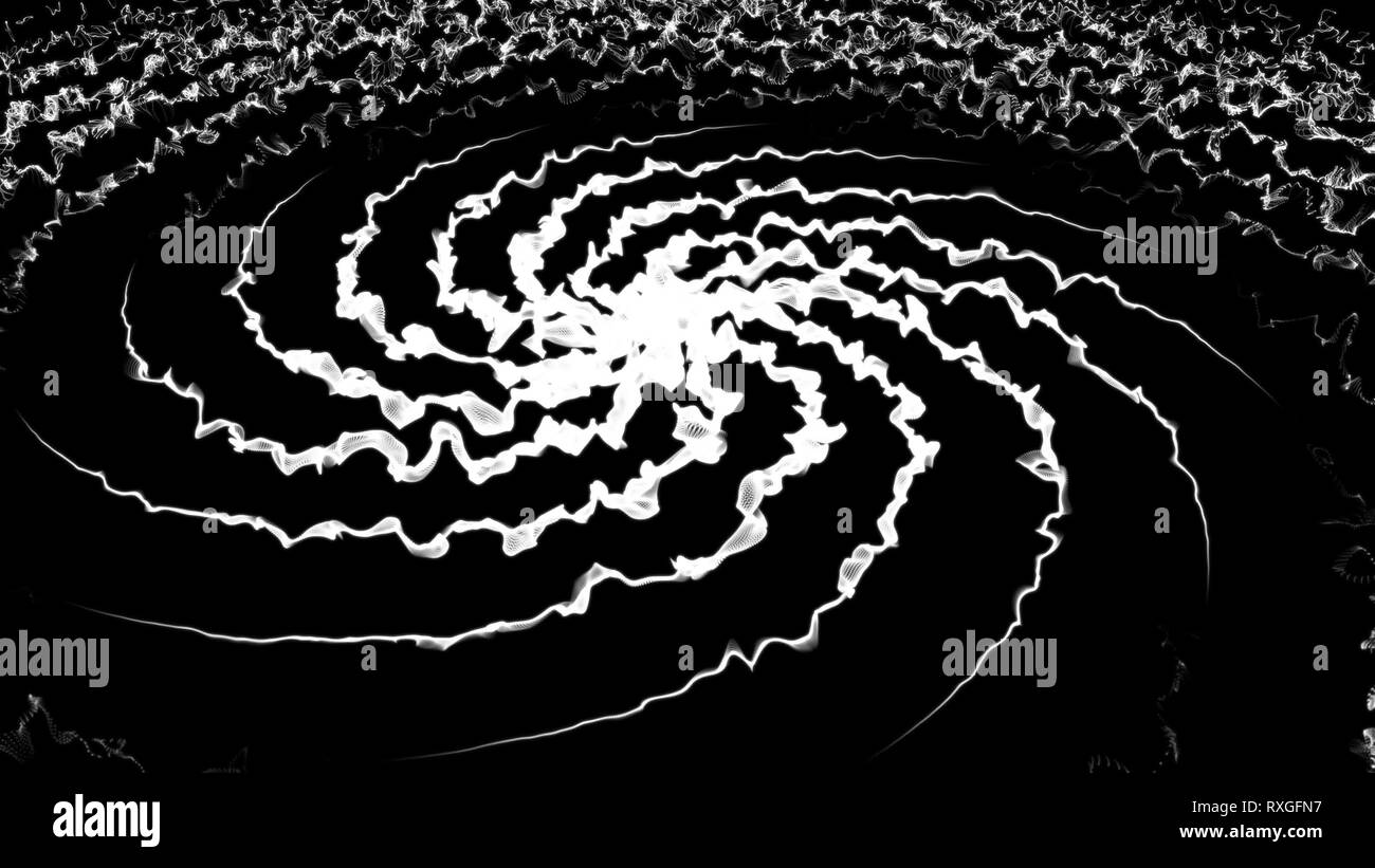 Spirale abstrakten Hintergrund mit Partikeln. Nahtlose Schleife Stockfoto