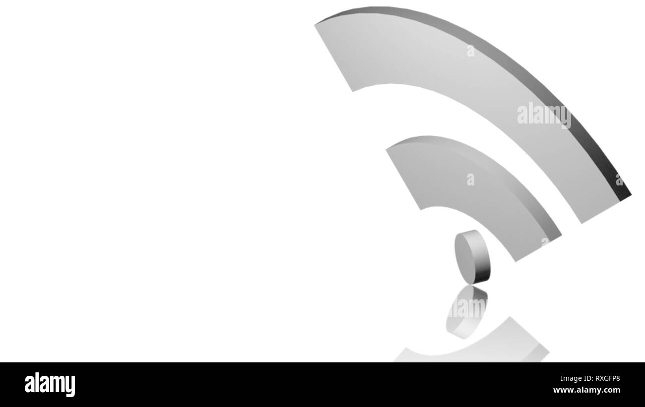 Wi-Fi-Symbol. Symbol weiß mit weißem Hintergrund Stockfoto
