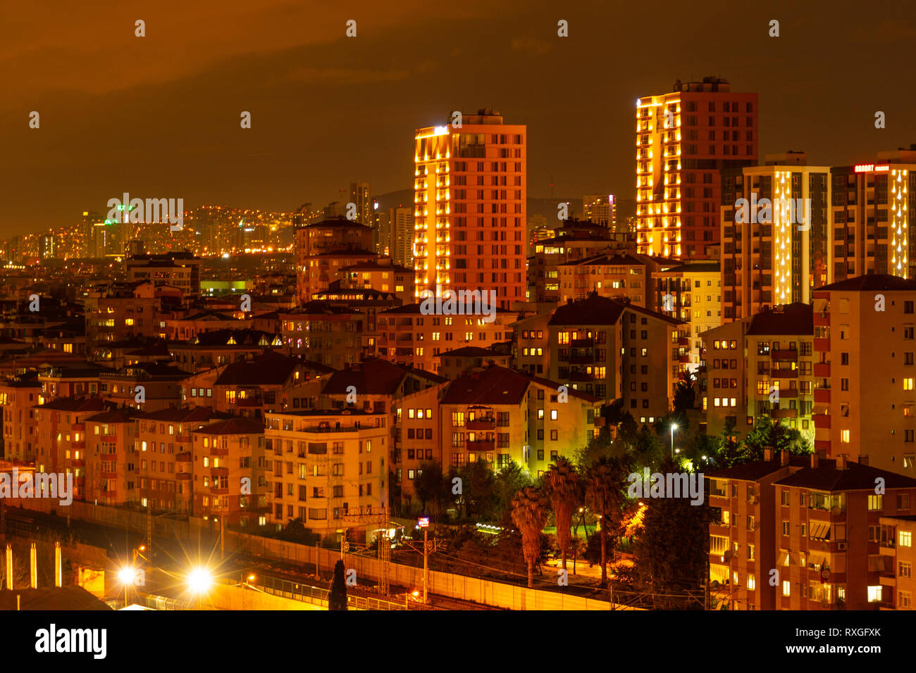 Istanbul bei Nacht Stockfoto