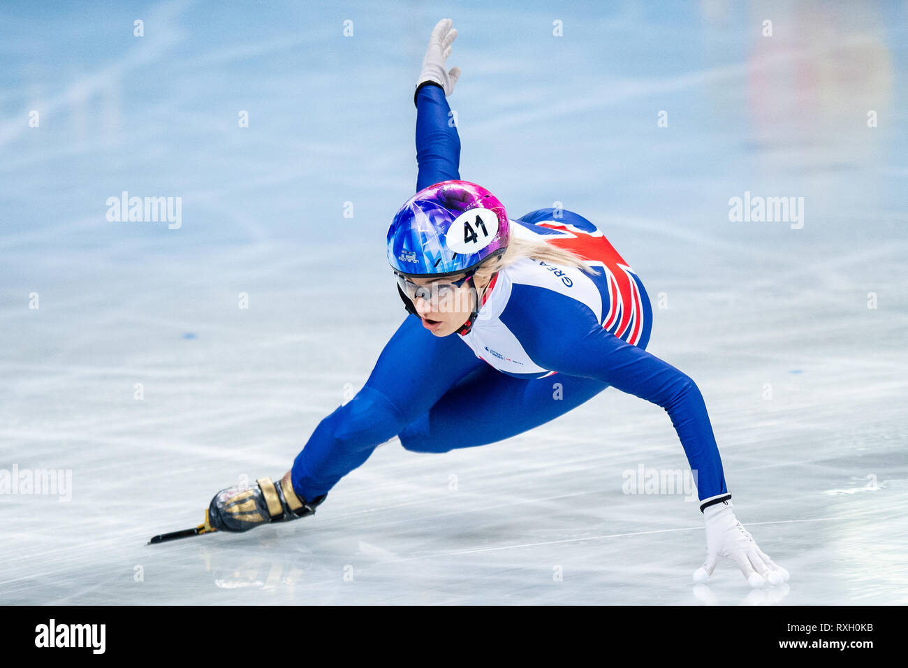 9. März 2019 Sofia, Bulgarien ISU World Short Track Speed Skating Championships Elise Christie Credit: Orange Bilder vof/Alamy Live News Credit: Orange Bilder vof/Alamy leben Nachrichten Stockfoto