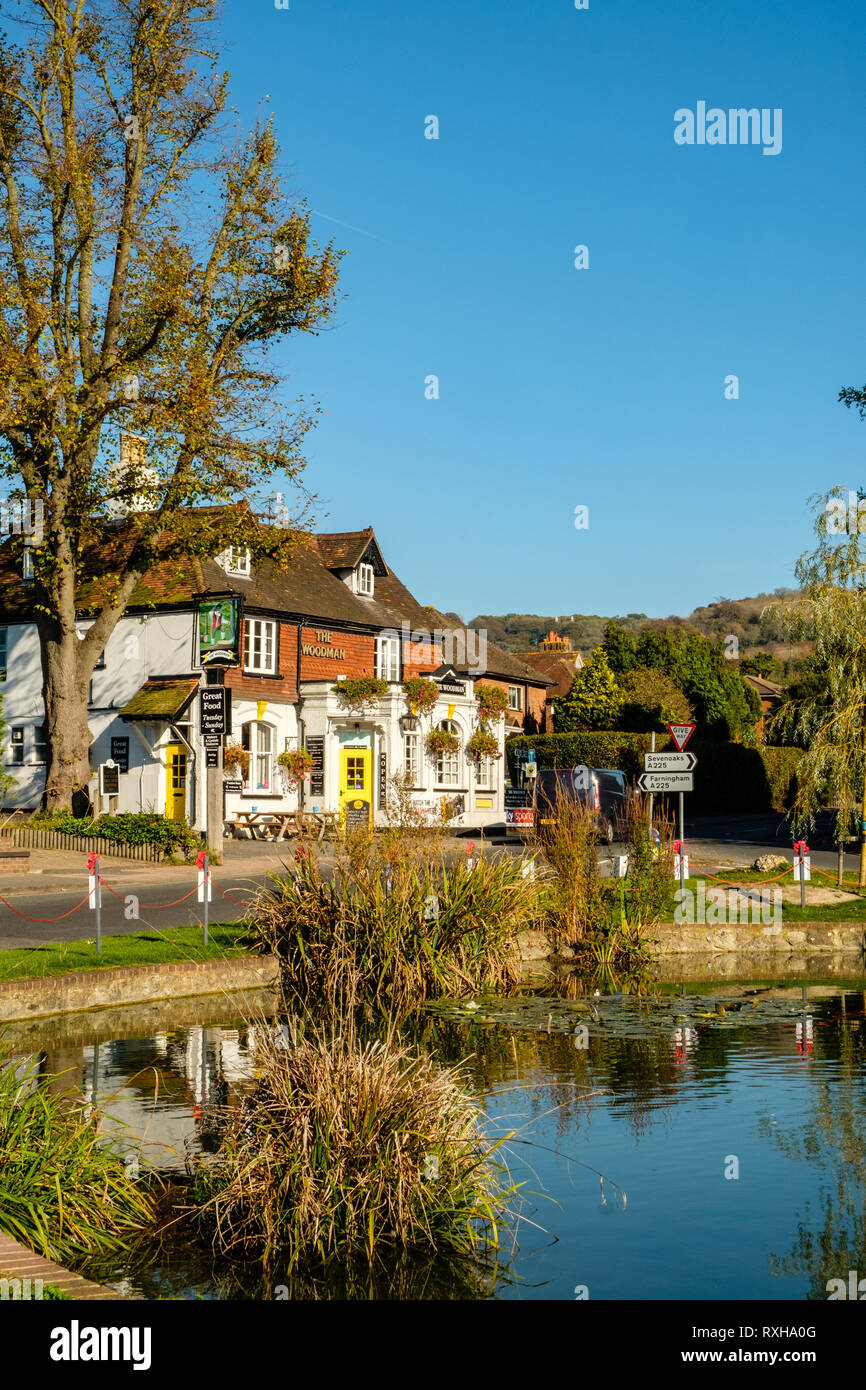 Der Woodman Public House, High Street, Otford, Kent Stockfoto