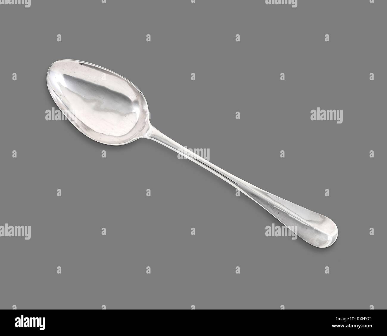 Löffel. Joseph Molton, II, American, 1724-1795; Joseph Molton, III; American, 1744-1816; Newburyport, Massachusetts. Datum: 1766-1790. Abmessungen: L: 21,1 cm (8 5/16 in.). Silber. Herkunft: USA. Museum: Das Chicago Art Institute. Stockfoto