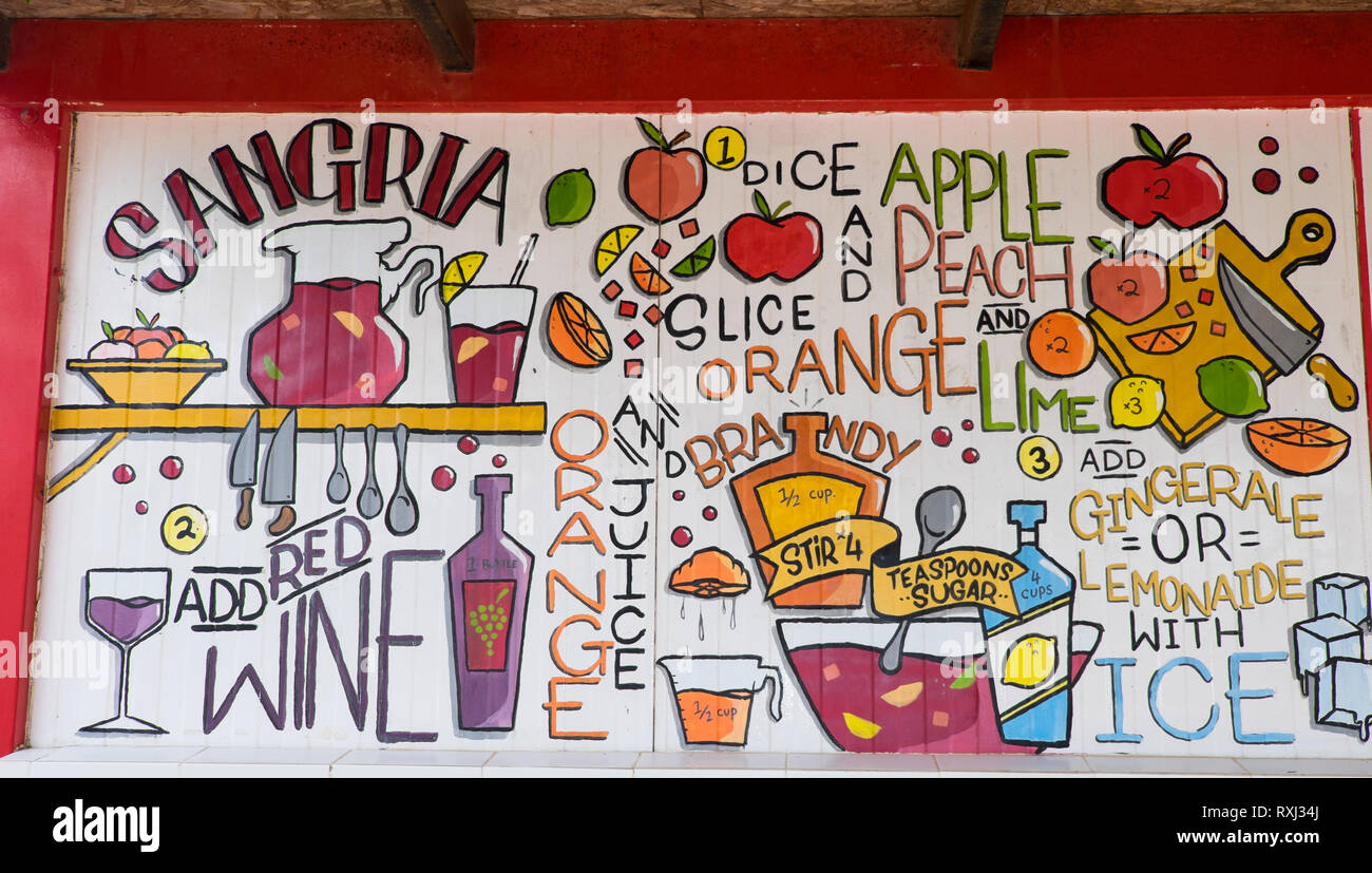 Sangria-Rezept im Bild Stockfoto
