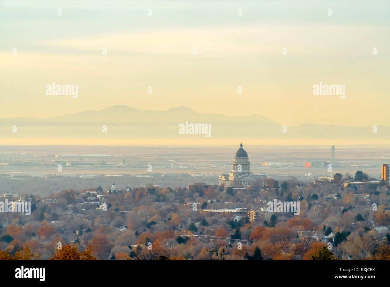 Panorama der dichten Salt Lake City Downtown Stockfoto