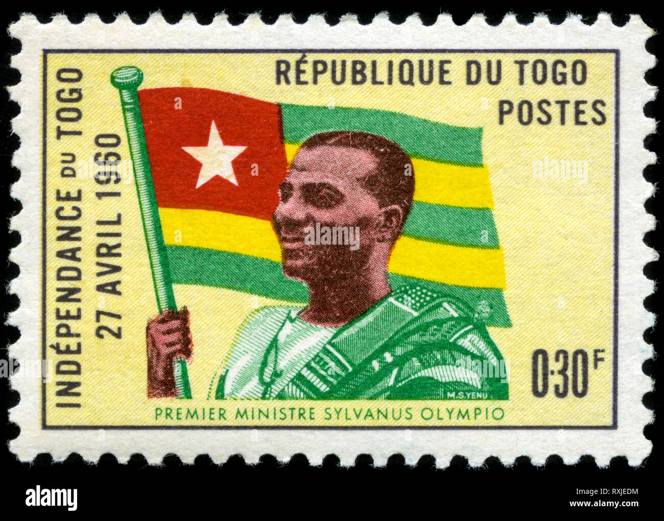 Briefmarke aus Togo in die Unabhängigkeit der Serie 1960 ausgestellt Stockfoto