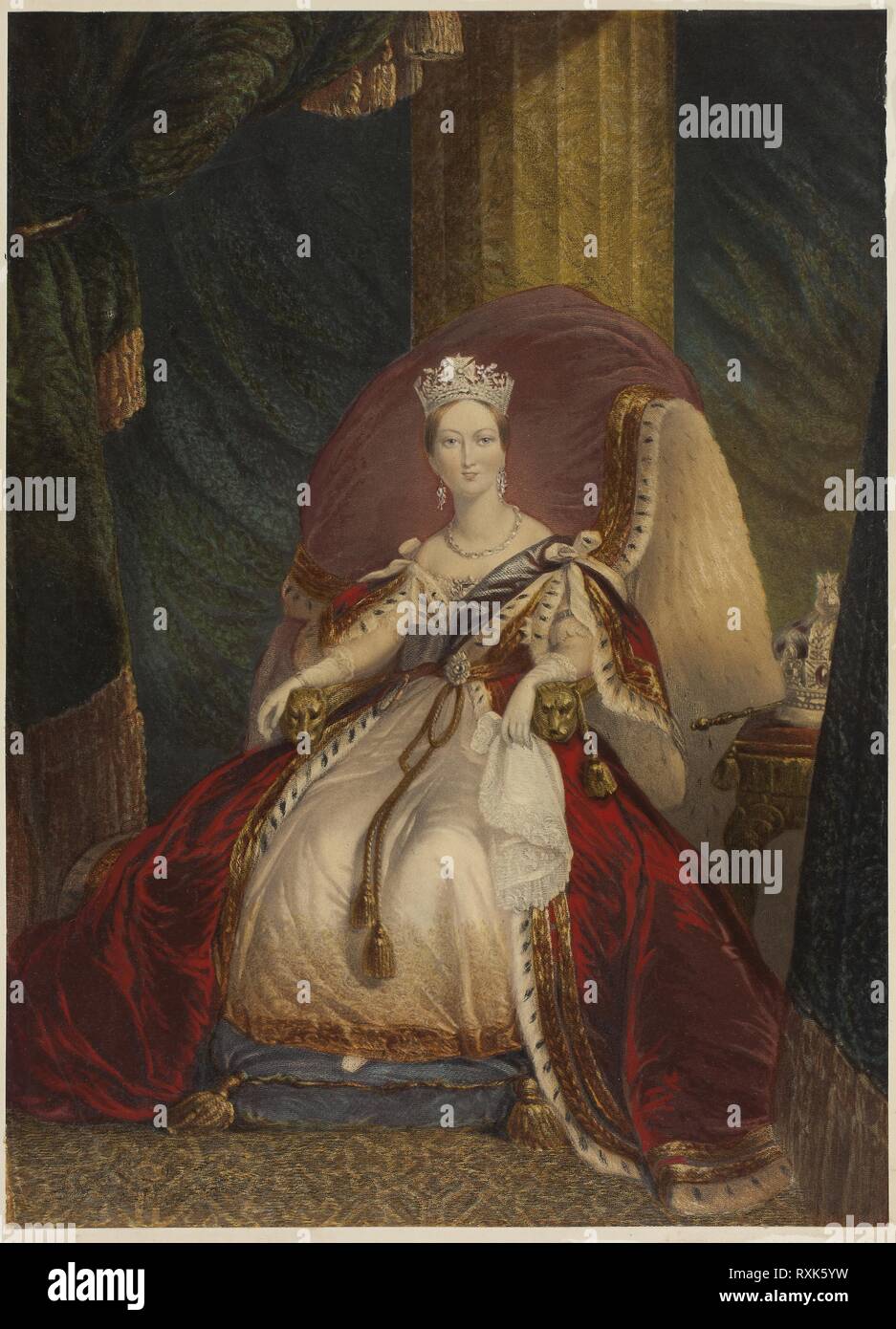 Victoria, Königin von Großbritannien, Indien usw. George Baxter; Englisch, 1804-1867. Datum: 1854-1864. Abmessungen: 397 × 286 mm. Stahlstich gefärbt mit Holz - Bausteine in Ölbasierende Tinten auf dem Papier. Herkunft: England. Museum: Das Chicago Art Institute. Stockfoto
