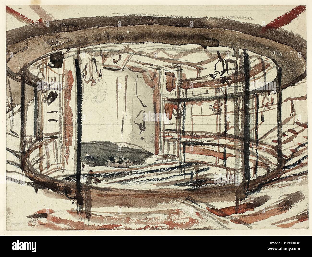 Studie für Sadlers Wells Theatre. Charles Augustus Pugin; Englisch, geboren in Frankreich, 1762-1832. Datum: 1807-1809. Abmessungen: 195 × 263 mm. Pinsel und Aquarell über Graphit, auf Elfenbein Bütten. Herkunft: England. Museum: Das Chicago Art Institute. Stockfoto