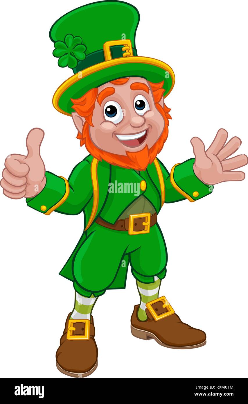 Leprechaun St Patricks Day Zeichentrickfigur Stock Vektor