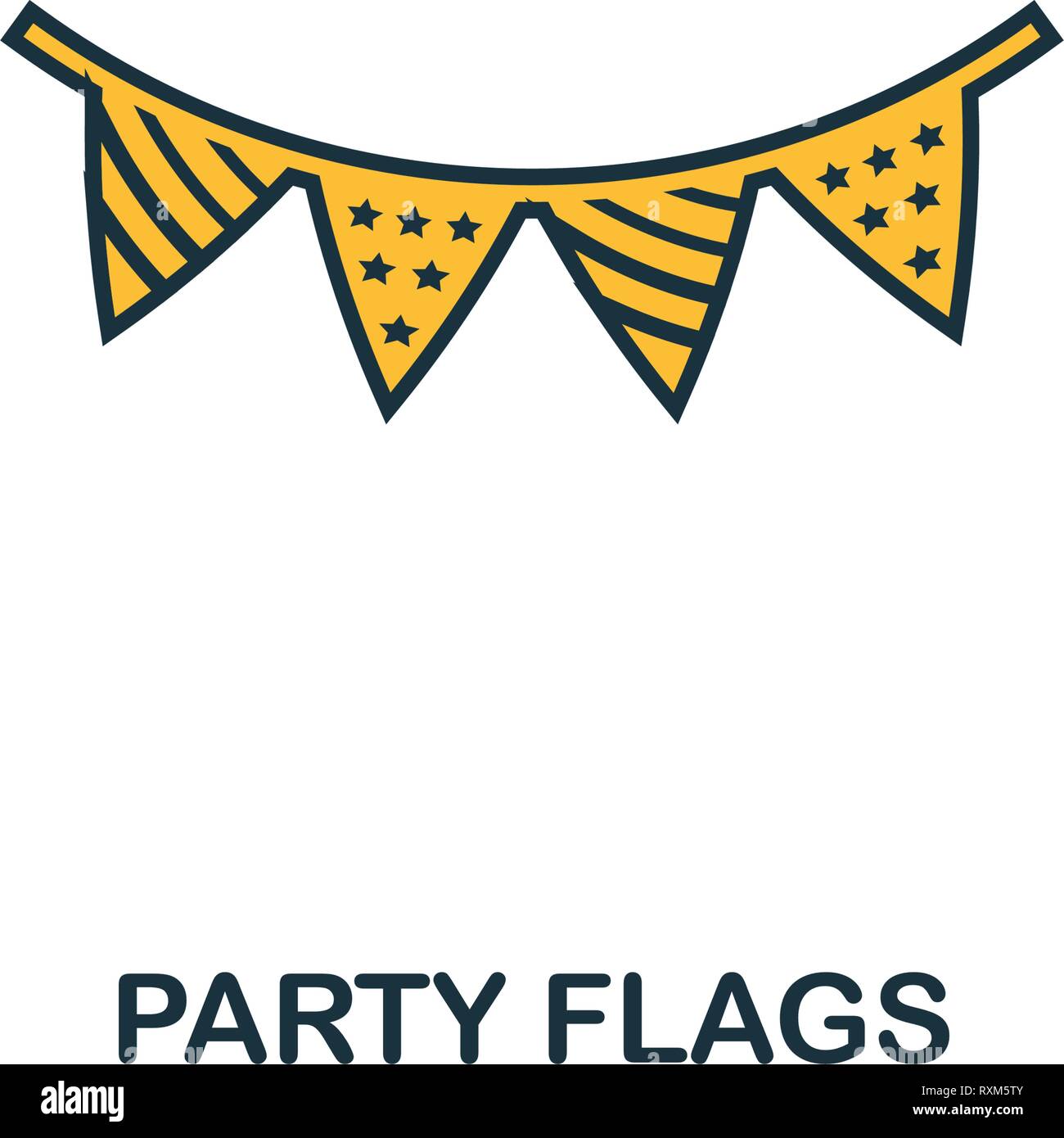 Party Flaggen Symbol. Kreativ 2 Farben design fromParty Flaggen Symbol aus der Partei. Perfekt für Web Design, Anwendungen, Software, drucken Stock Vektor