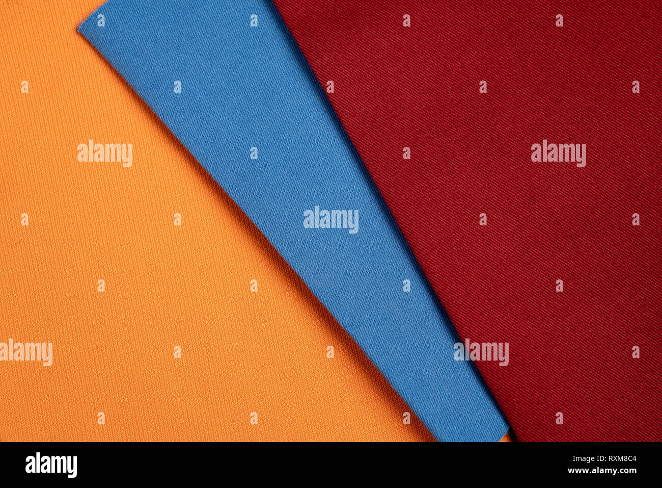 Bunte Sammlung von textilen Proben. Fabric Textur Hintergrund Stockfoto
