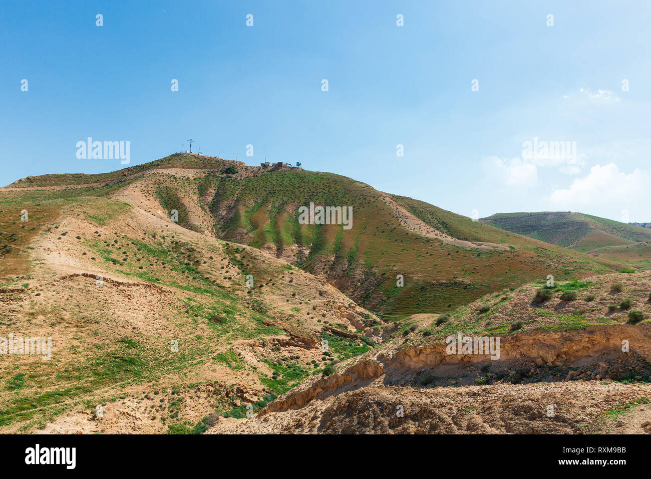 Panorama der Judäischen Wüste im Frühling in Israel Stockfoto