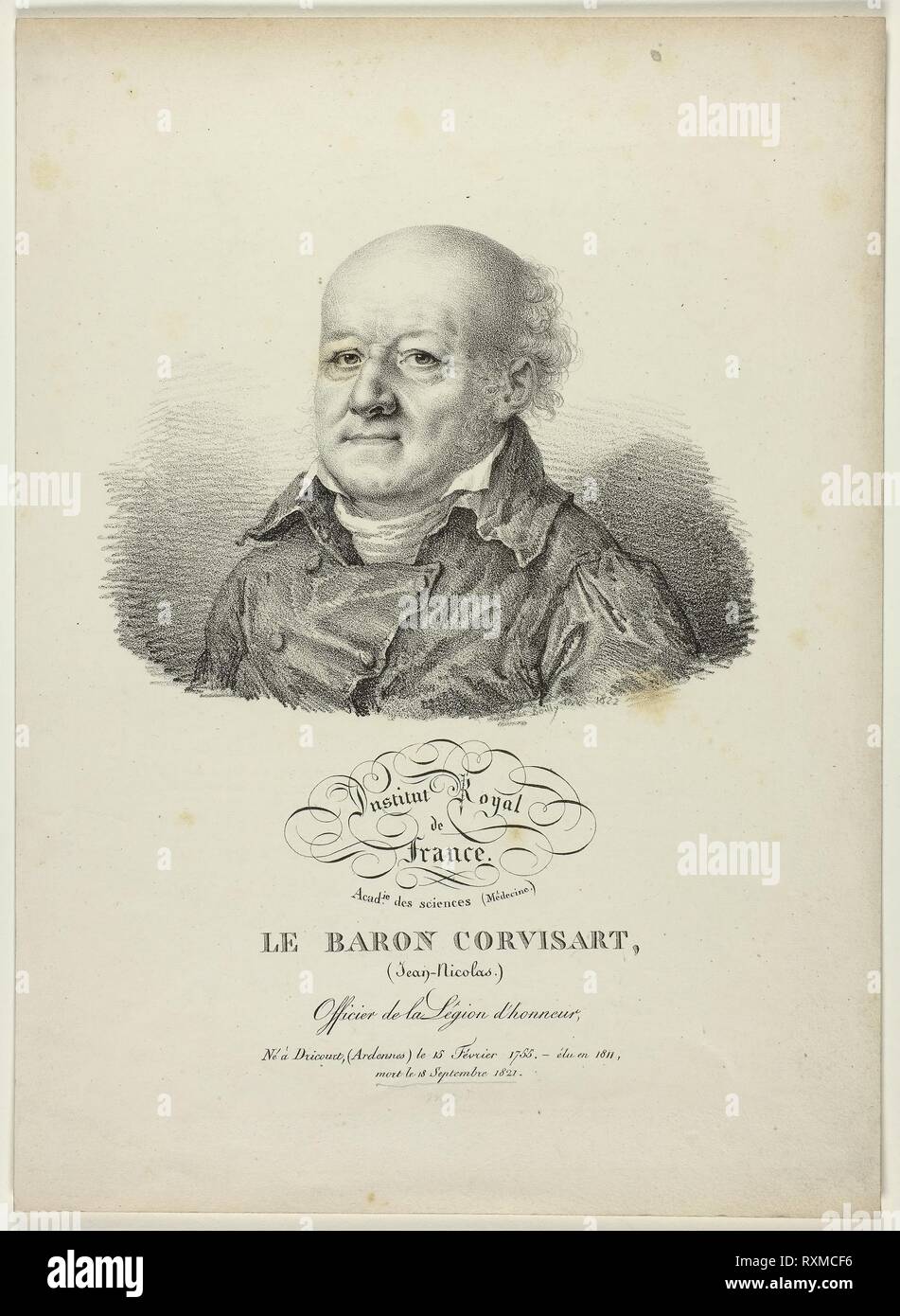 Portrait von, Baron JeanNicolas Corvisart. Jules Boilly; Französisch