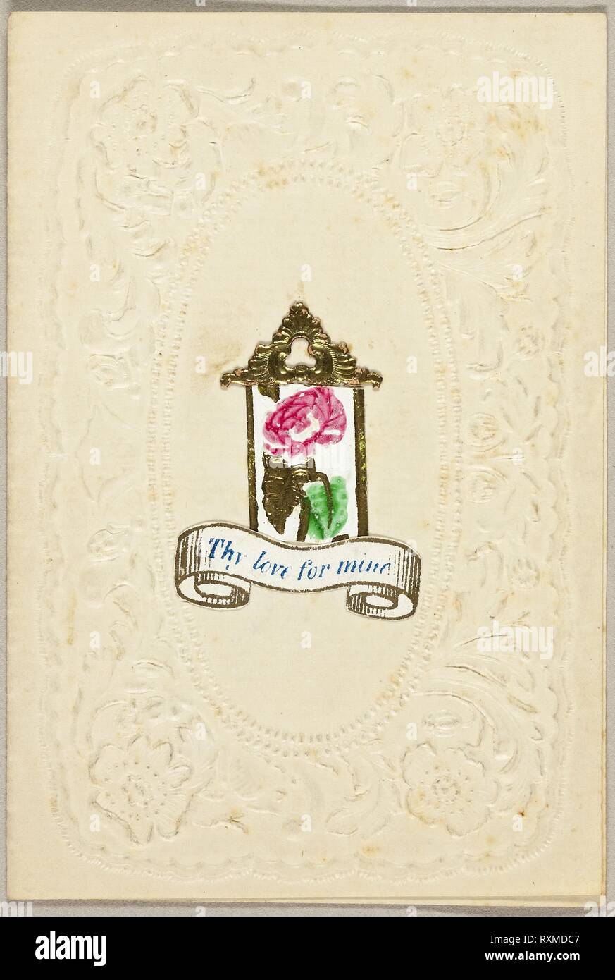 Deine Liebe zu Mir (Valentine). Unbekannter Künstler, amerikanischen oder Englischen, 19. Datum: 1825-1835. Abmessungen: 100 x 67 mm (gefaltete Blatt). Collagierte Elemente auf gestanztem Creme webte Papier. Herkunft: USA. Museum: Das Chicago Art Institute. Stockfoto