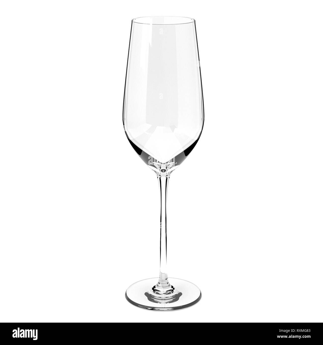 Champagner oder Wein Glas. 3D Rendering illustration Stockfoto