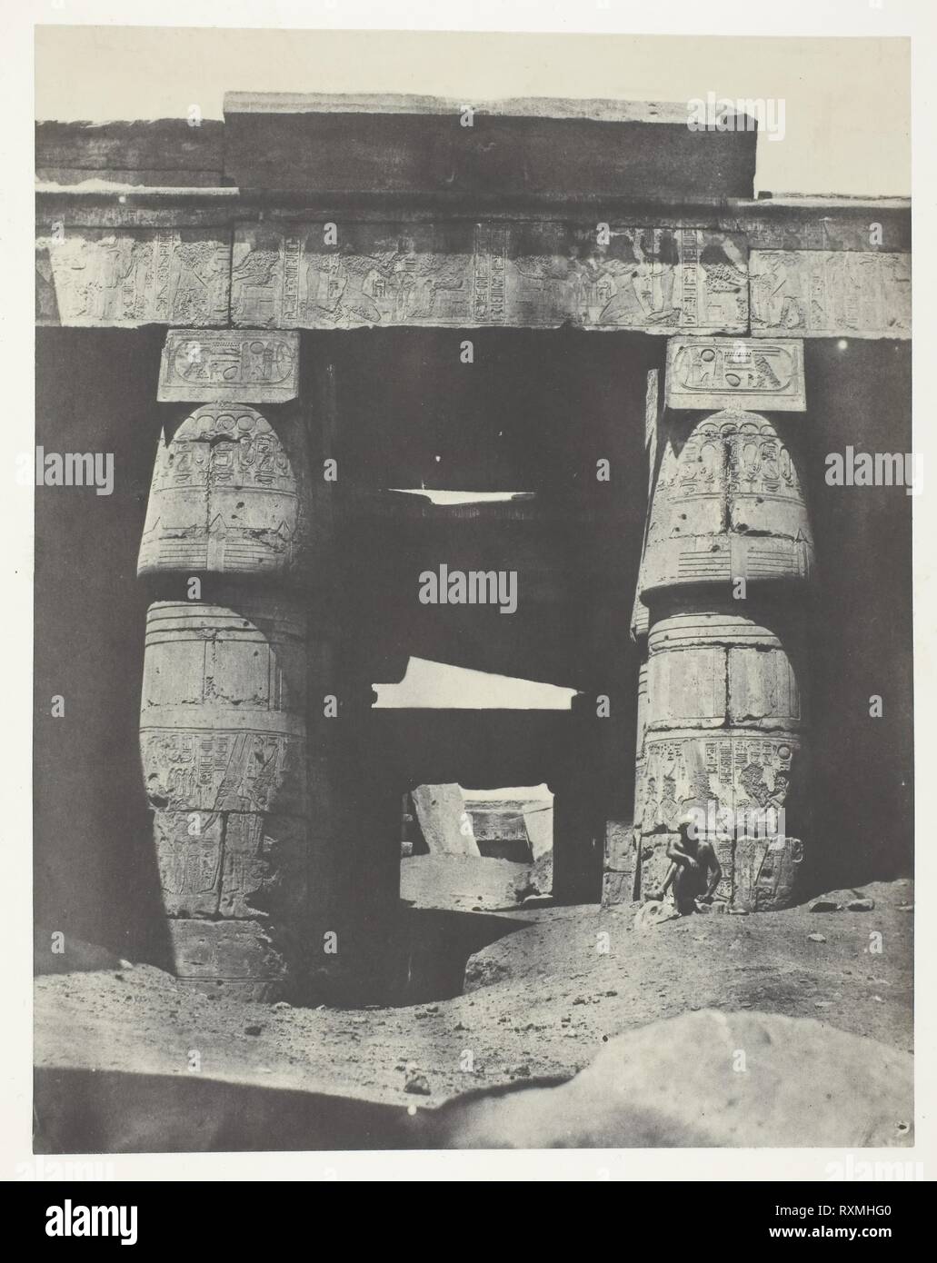 Karnak, Corporate du Temple de Khons; Thèbes. Maxime Du Camp; Französisch, 1822-1894. Datum: 1849-1851. Abmessungen: 21,2 x 16,7 cm (Bild/Papier); 43 × 30 (Album). Gesalzene Papier drucken, Platte 29 aus dem Album'Egypte, Nubie, Palästina et 80' (1852). Herkunft: Frankreich. Museum: Das Chicago Art Institute. Stockfoto