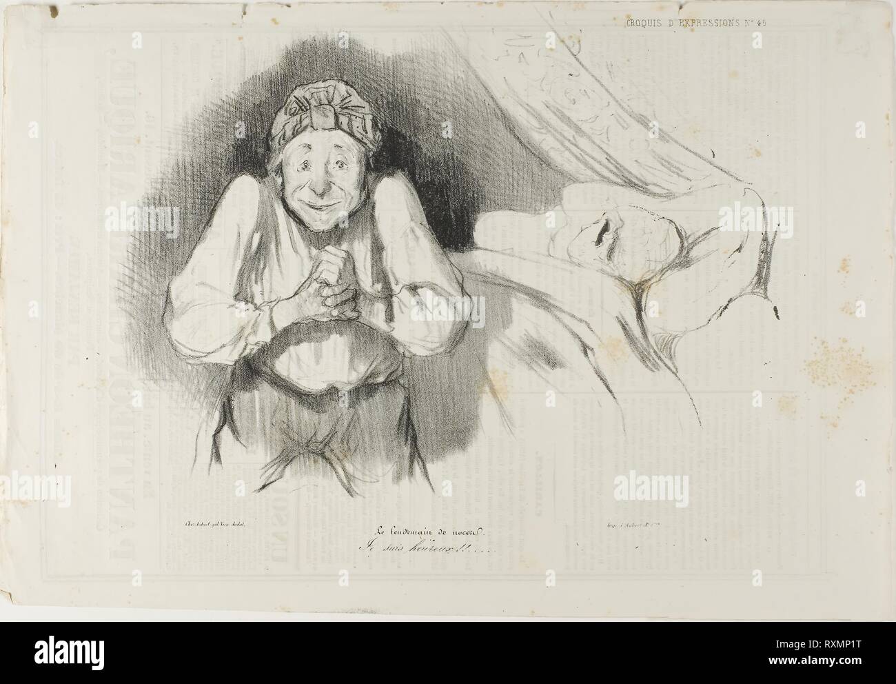 Missbrauch von Artikel 214 des Bürgerlichen Rechts. 'Meine Dame Frau, lassen Sie mich für alles, was Sie mir nur erlauben eine miserable Rente von 3 000 Franken, die du mir aus der Tür wie ein Bettler werfen, und, mehr noch, sie wollen mich weg von Paris zu fahren, Exil, mich abzuschieben!... Nein! Nein! Ich werde Frankreich nicht verlassen! Ich werde nicht! Ich werde nicht!!... Hören Sie, ich verdanke mein Freund Bertrand 10'000 Fr., es ist ein Spieler schuld, eine Schuld von Ehren, ich verdanke mein Koch 525 Fr. Und zehn Franken für meine Kanzlei, Insgesamt 10'535 Fr. Lassen Sie mich noch ein paar tausend Franken mehr, meinem Verstand meine häusliche Sorgen zu nehmen und auf mein Ehrenwort, ich habe gewonnen" Stockfoto