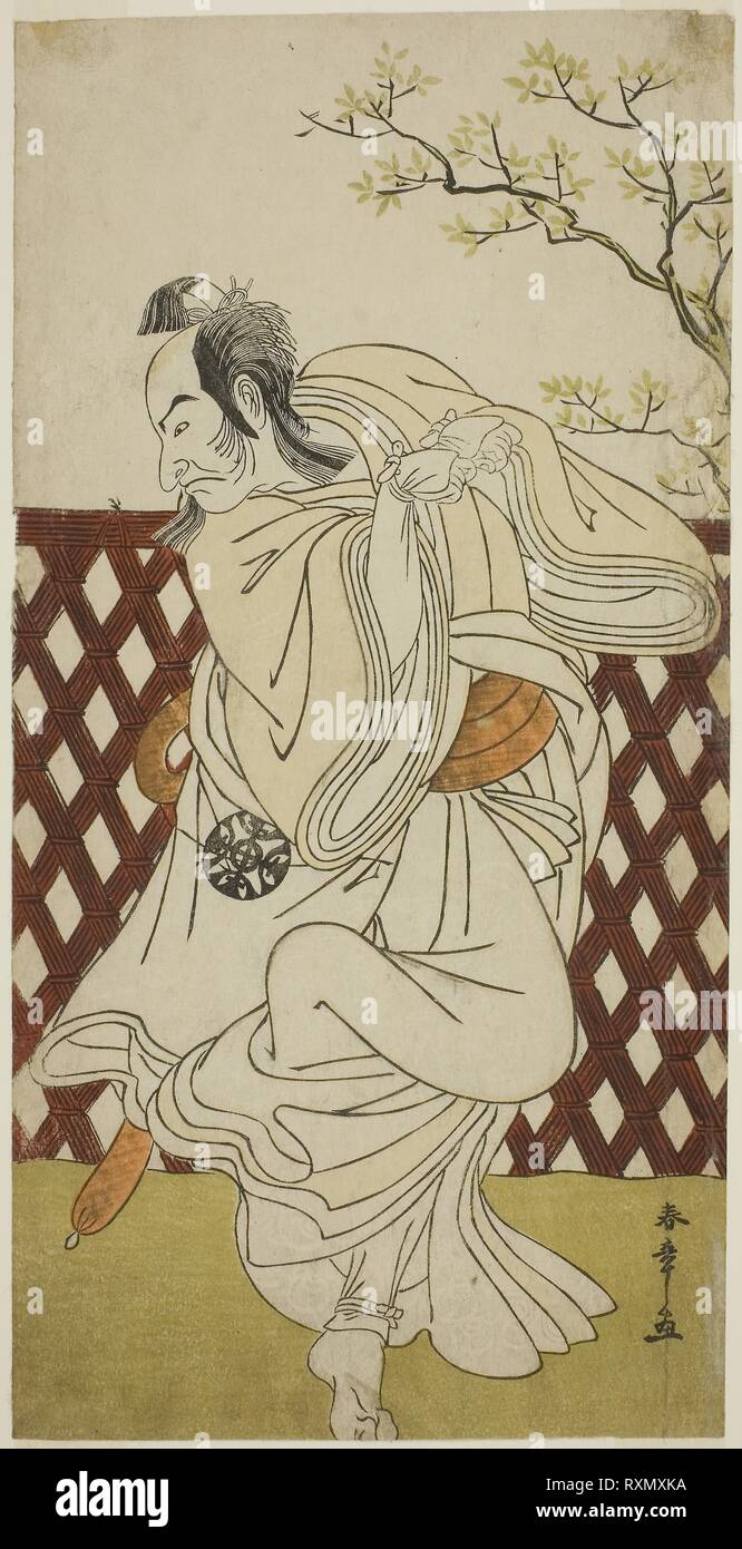 Der Schauspieler Nakamura Nakazo ich als Sakon - gitsune im Spiel Hana-zumo Genji Hiiki, durchgeführt an der Nakamura Theater im elften Monat, 1775. Shunsho Katsukawa?? ??; Japanisch, 1726-1792. Datum: 1770-1780. Abmessungen: 29 x 14,6 cm (11 5/6 x 5 3/4 in.). Farbe holzschnitt; hosoban; rechts Blatt Triptychon. Herkunft: Japan. Museum: Das Chicago Art Institute. Stockfoto