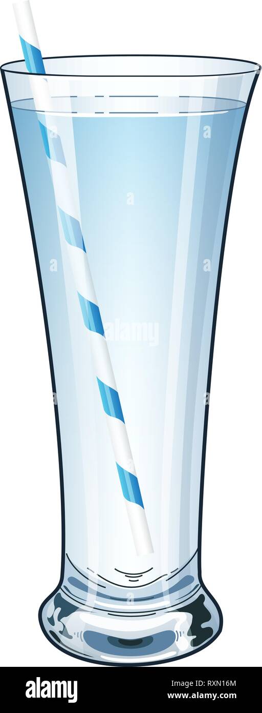 Ein Glas frisches klares Wasser mit Saft. Stock Vektor
