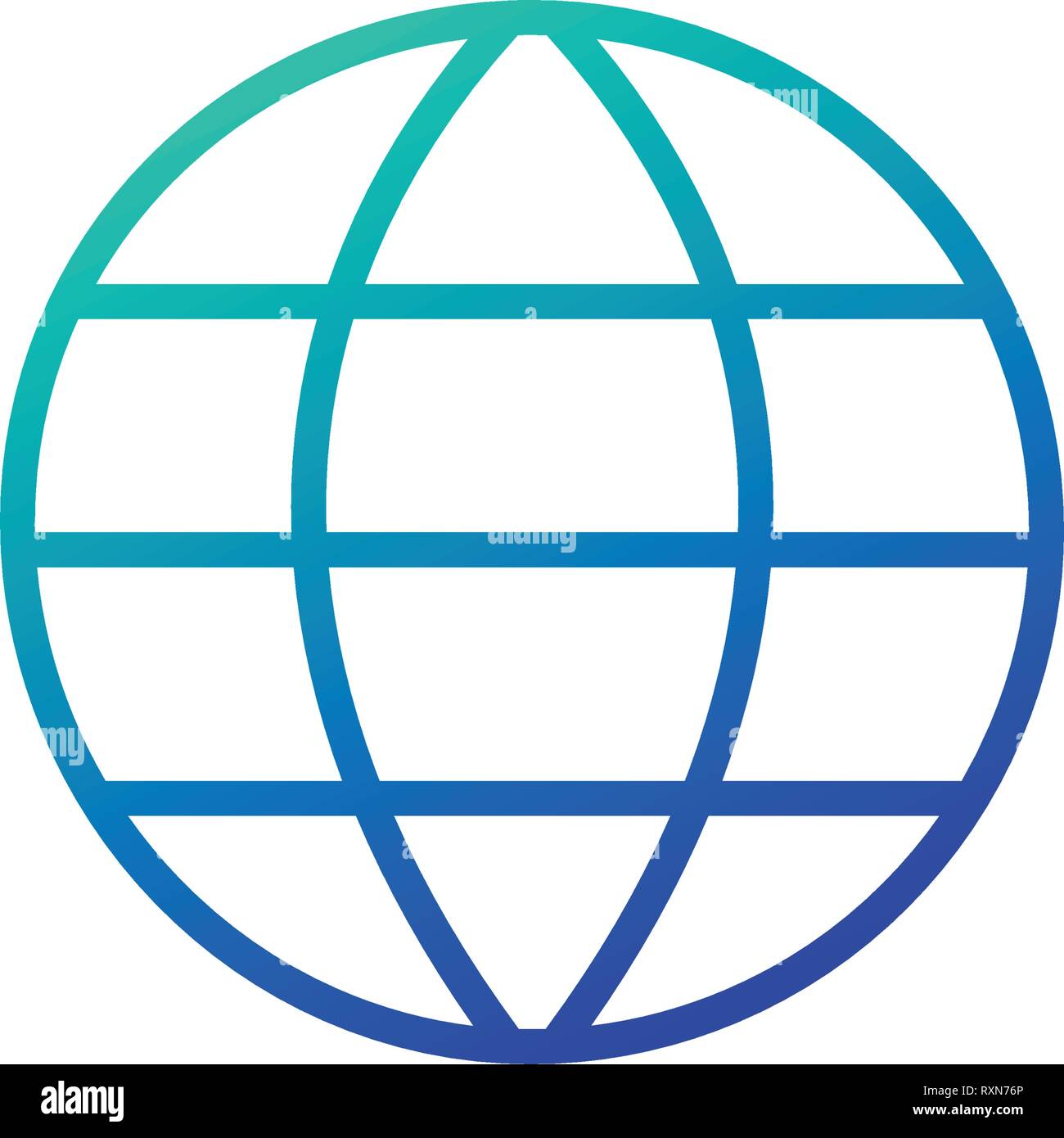 Globus Erde Symbol Raster Vector Illustration. Lineare Symbol mit dünner Umrandung. Editierbare Schlaganfall. Vector Illustration Stock Vektor