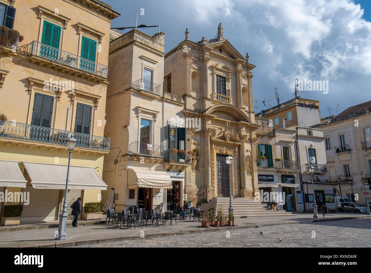 LECCE, Apulien, Italien - Kirche (Chiesa) von Santa Maria della Grazia auf Sant'Oronzo Platz (Piazza) in der Altstadt. Apulien Stockfoto