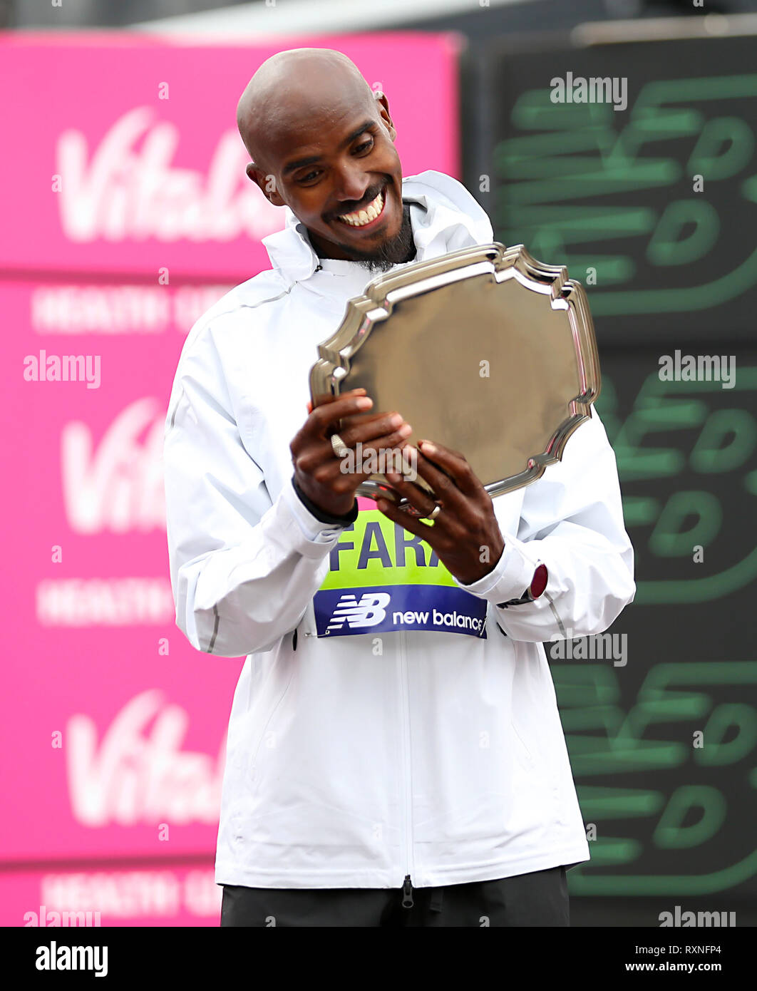 Mo Farah Sieger der Rennen der Männer während der Vitalität große Hälfte in London. Stockfoto