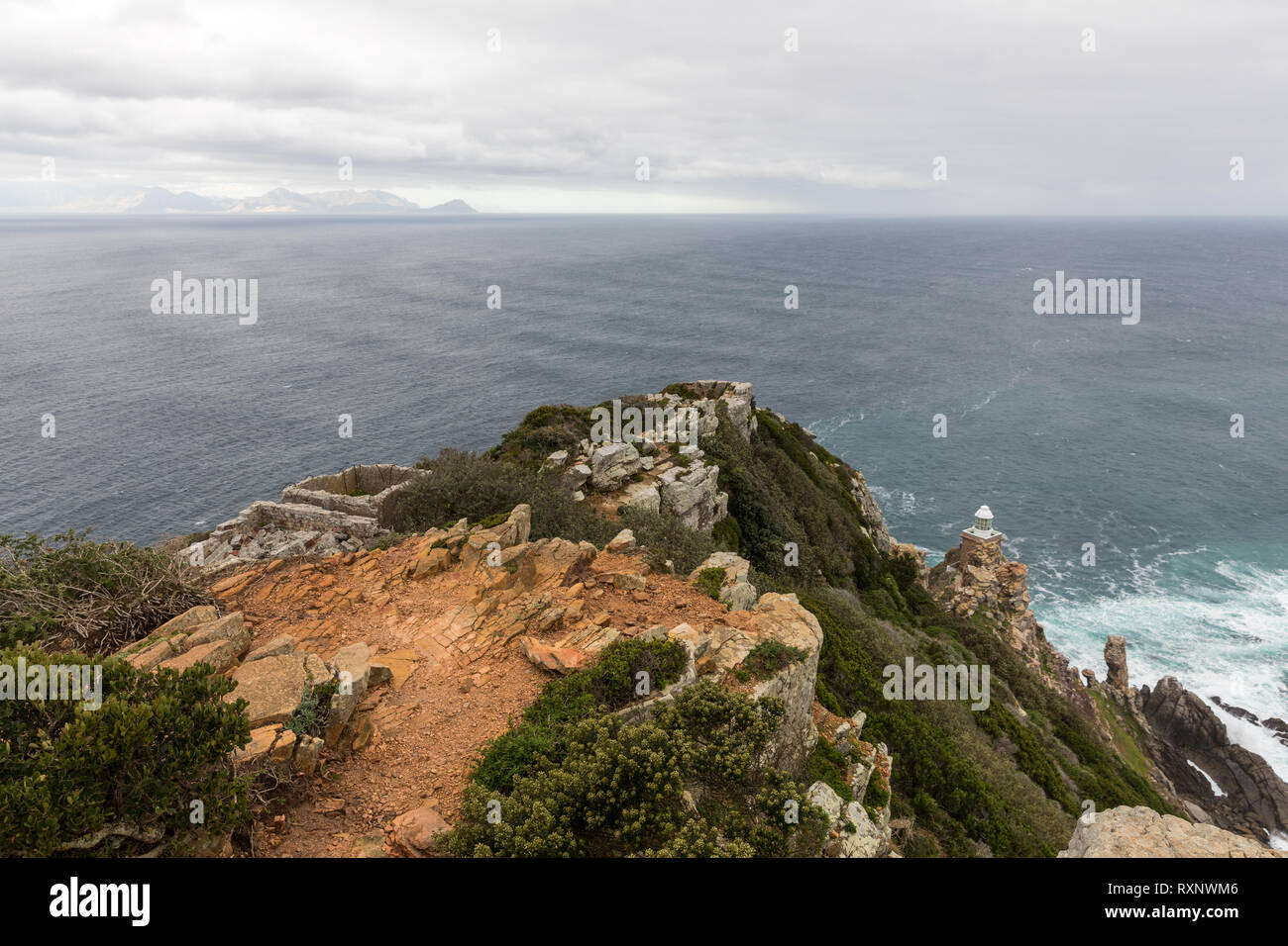 Kapstadt, Südafrika - Dezember 12, 2014: Neue Leuchtturm bei Dias Point, Cape Point im Table Mountain National Park. Stockfoto