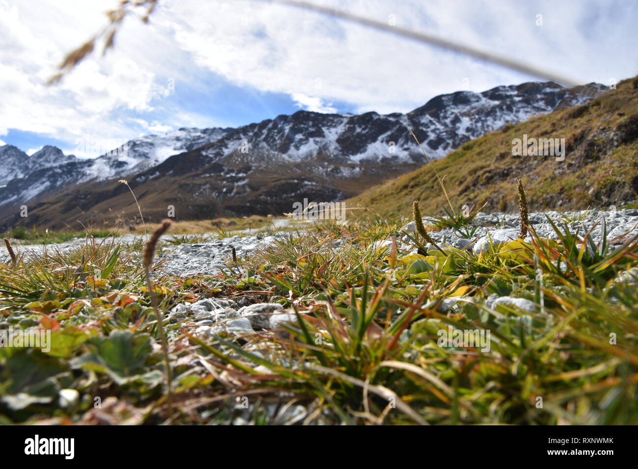 Spaziergang rund um den See de Moiry Stockfoto