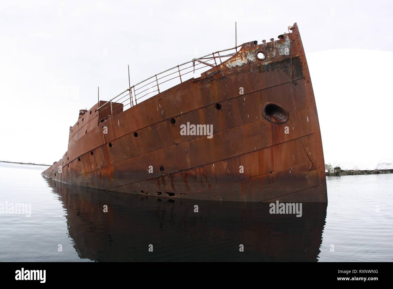 Antarktis Walfänger rostig versunkenen Schiff Stockfoto