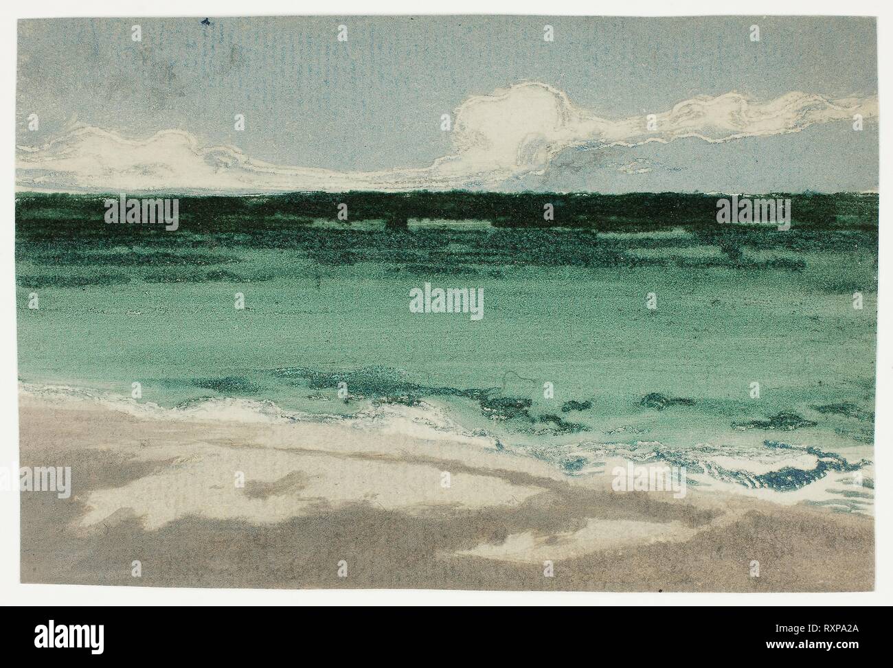 Das Meer bei Bognor. Theodore Roussel; Französisch, in England, 1847-1926 gearbeitet. Datum: 1895. Abmessungen: 93 × 140 mm (Bild/Blech, Markierung nicht sichtbar). Farbe weichen Boden ätzen, inked à la Poupée, mit inkless Intaglio auf Elfenbein Bütten. Herkunft: Frankreich. Museum: Das Chicago Art Institute. Stockfoto