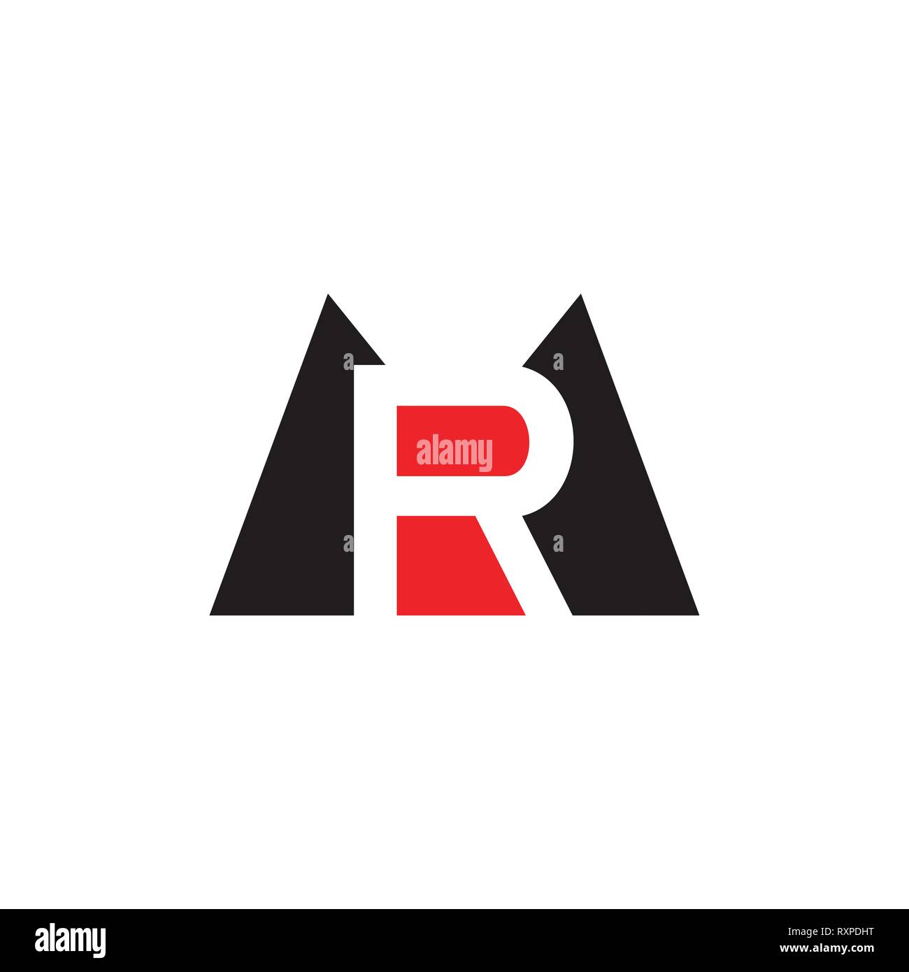Schreiben von Herrn einfach negativen Raum Dreieck geometrische Logo Stock Vektor