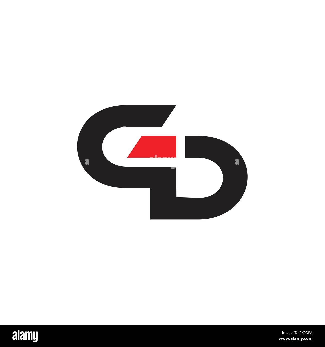 Abstrakte Buchstaben cd einfache geometrische Logo Stock Vektor