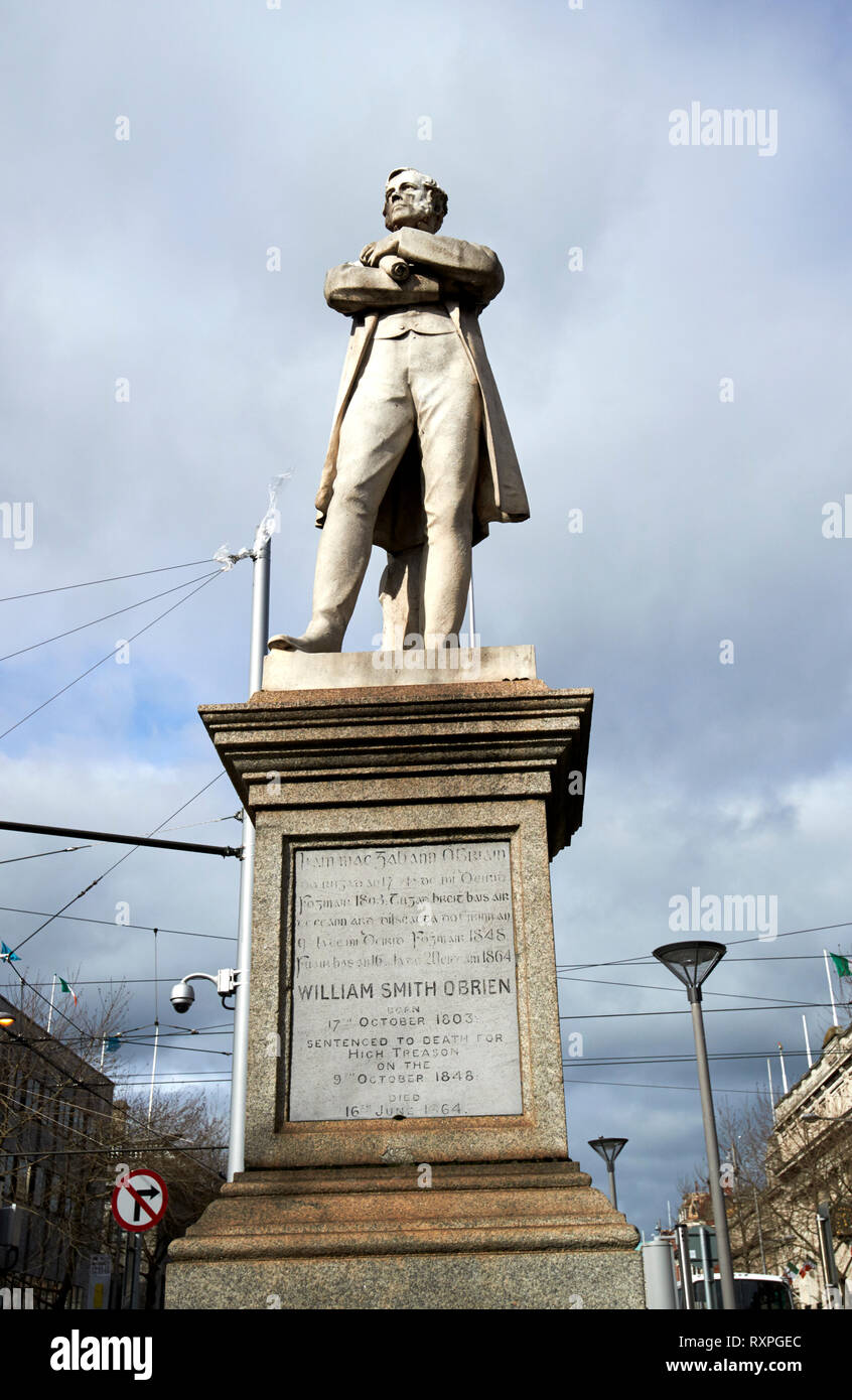 William Smith Obrien Statue auf Oconnell Street Dublin Irland Europa Stockfoto